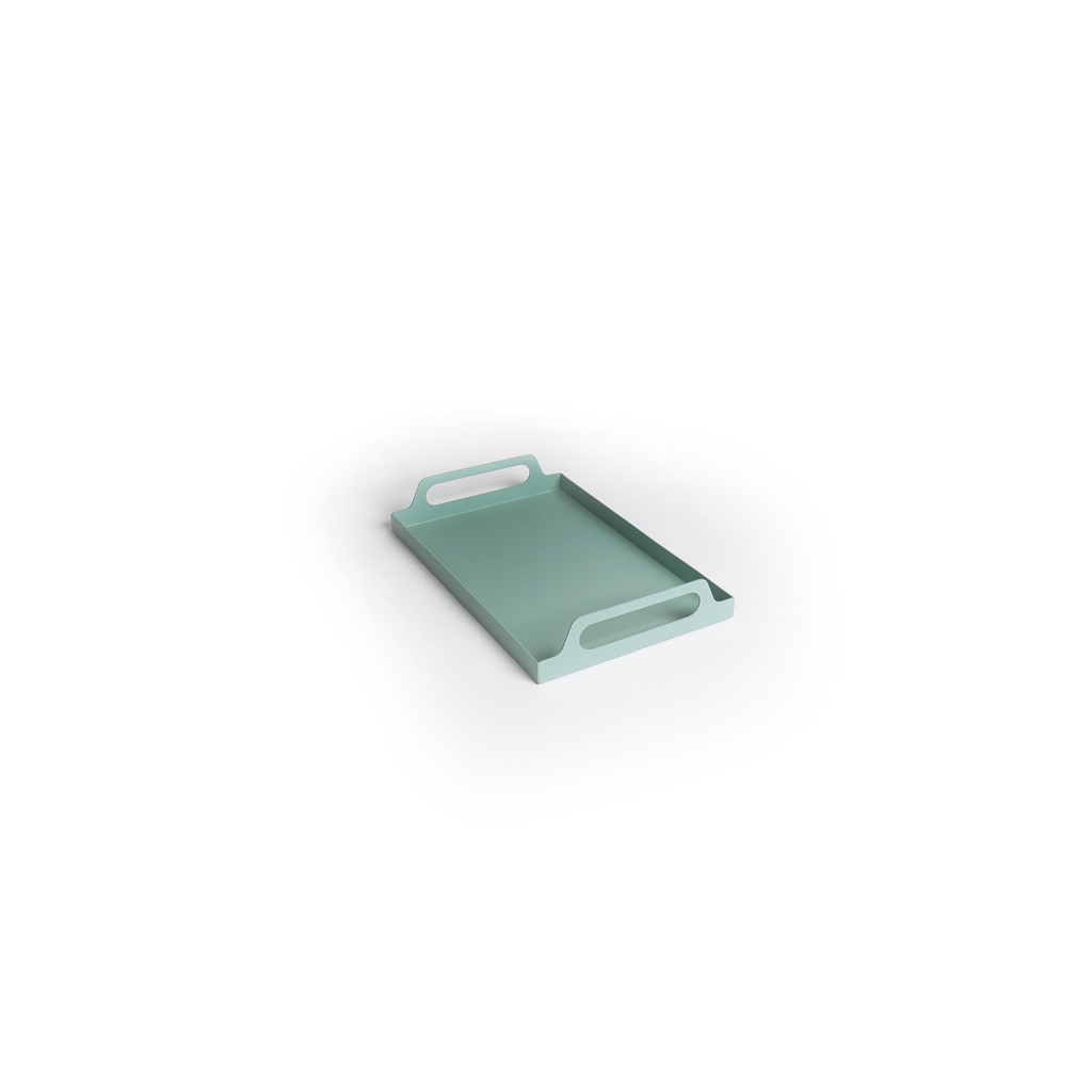 Metal Tray With Handle-Green-30X19.5X5Cm