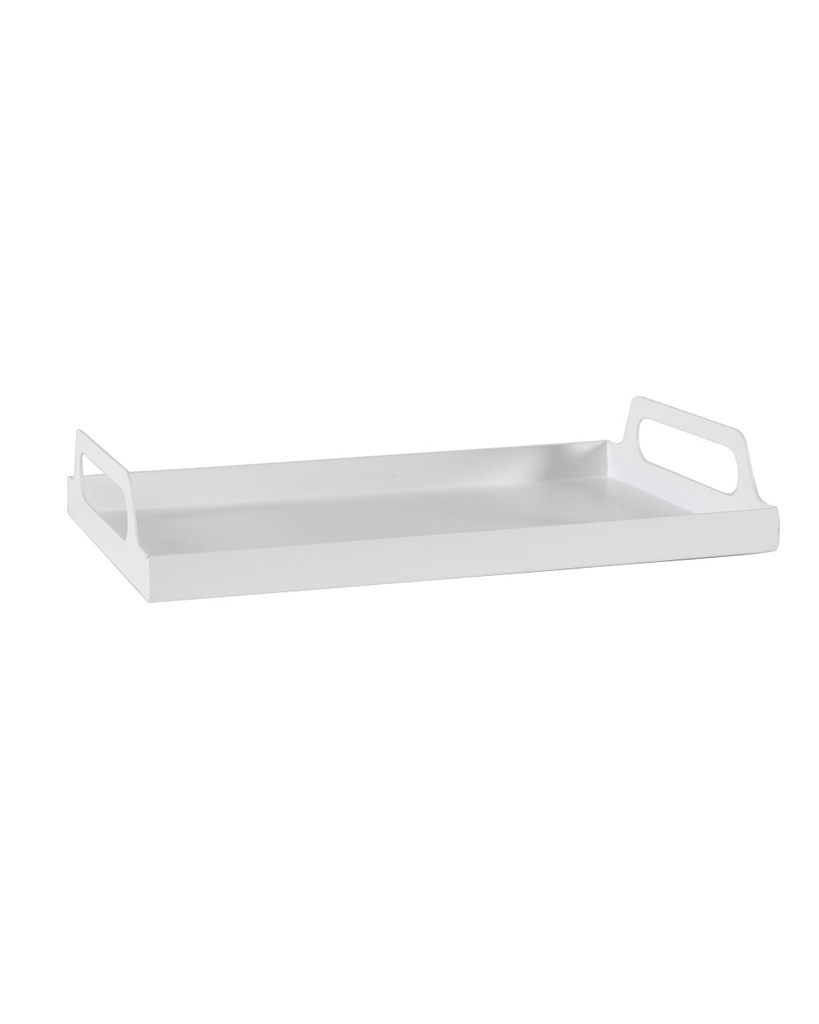 Metal Tray With Handle-White Color-White-35X30X5Cm