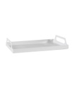 Metal Tray With Handle-White Color-White-35X30X5Cm