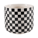 Ceramic Pot-White Black-14.2X14.2X13Cm