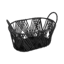 Paper Rope And Metal Basket-Black-31x19x20cm