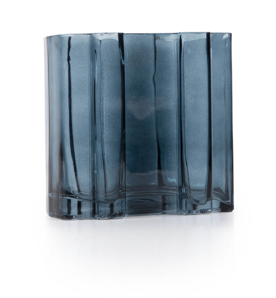 Vase-Glass-Transparent Bluestone-15X15.8X7cm