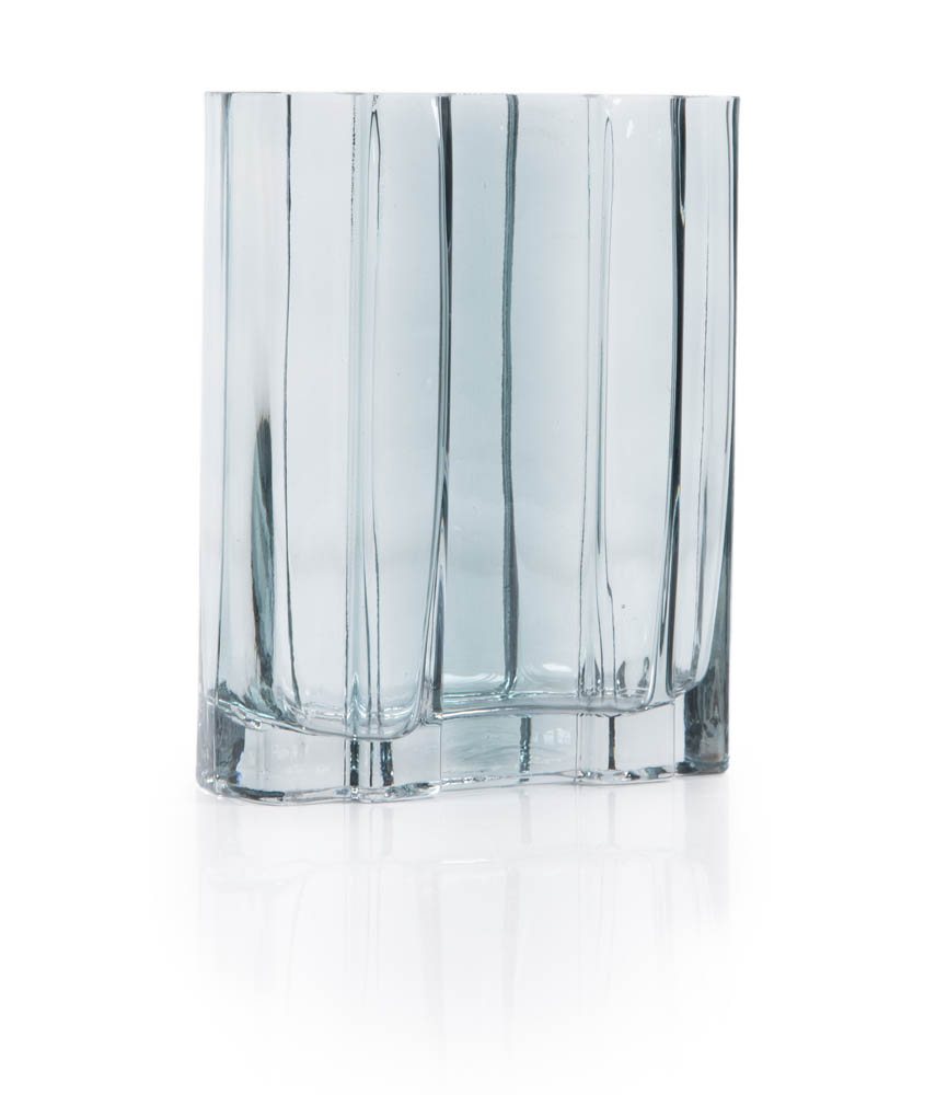 Vase-Glass-Transparent blue-20X15.8X7cm