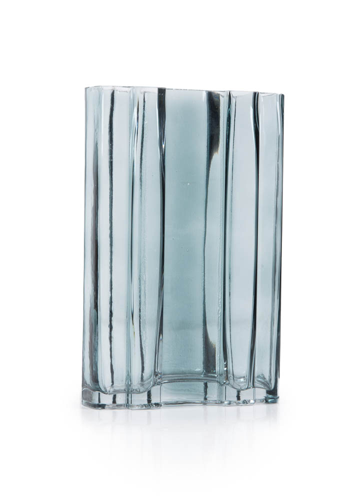 Vase-Glass-Transparent blue-25X15.8X7cm