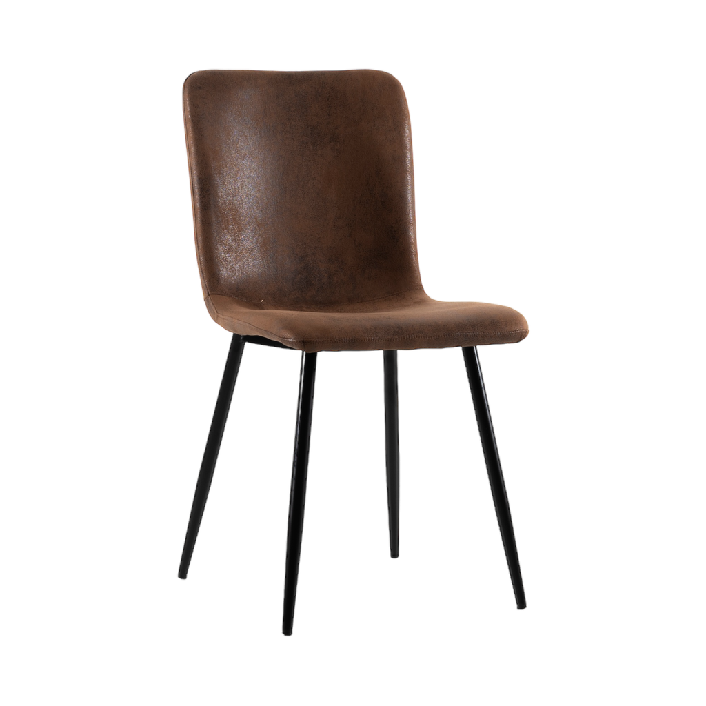 Dining Chair-Black-Brown