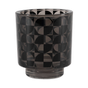 Glass Candle Holder-Black-9X9X10Cm