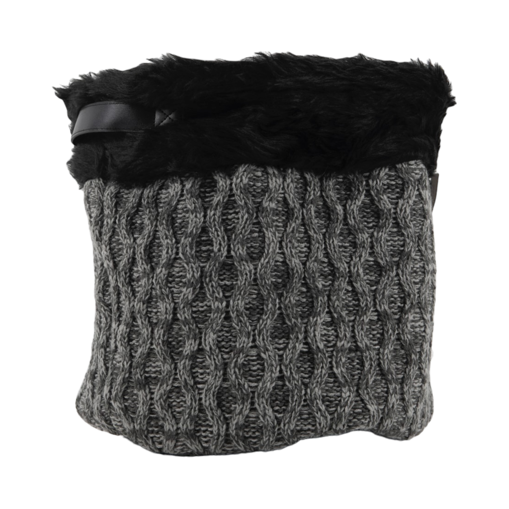Faux fur with Knitting hamper 30xH30cm