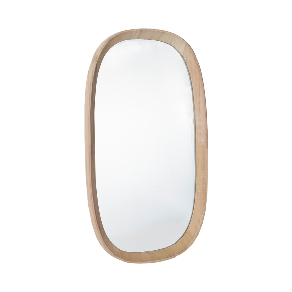 WOODEN FRAMED MIRROR-NATURAL-CLEAR