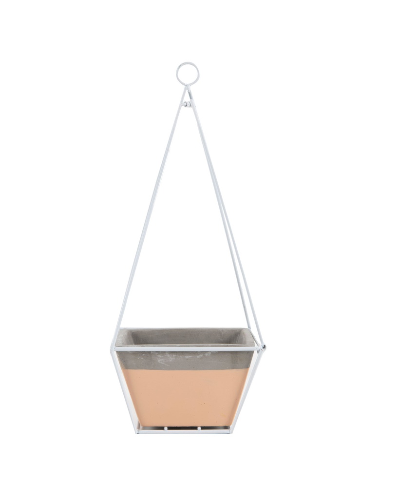 CEMENT POT IN METAL RACK-S