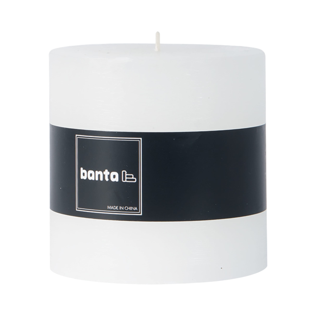 Non-Scented Candle 10X10X10Cm Wax White