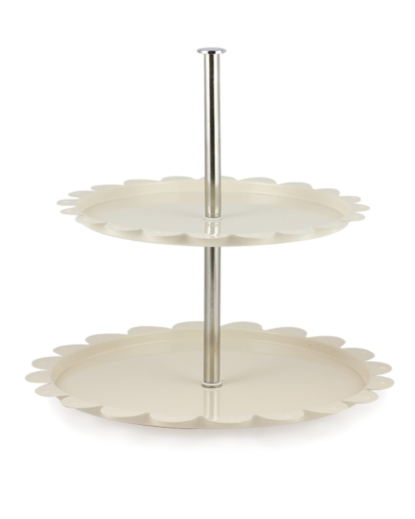 Cake Stand 28X28X35.5Cm Metal Cream